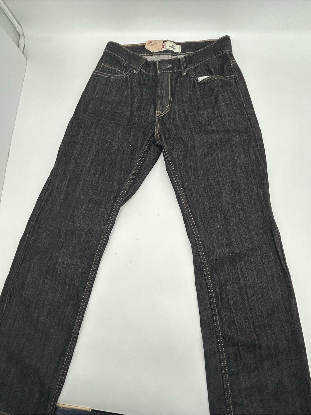 Levi's Boys Black Straight Jeans - Raw Indigo Black Size 14 (27x27) New